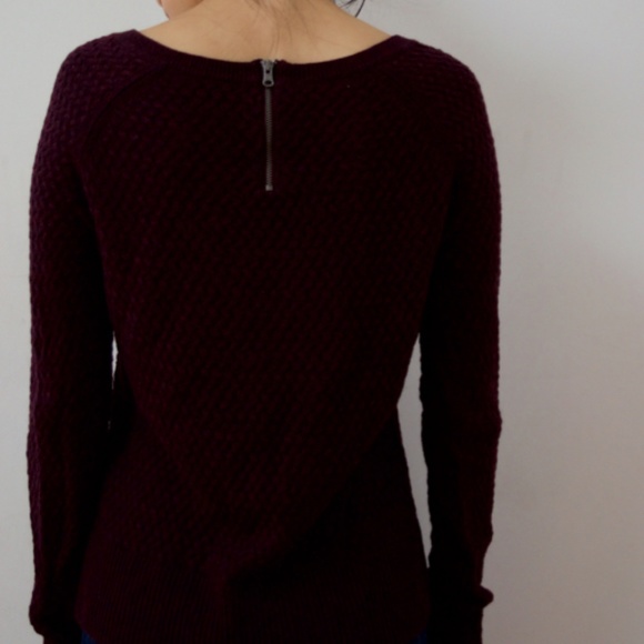 Lightly Used Knit Burgundy/Purple Sweater - Picture 2 of 3